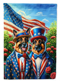 All American German Shepherd House Flag 28x40 Porch Sleeve Pole Decorative Outside Yard Banner Artwork Wall Hanging, Polyester