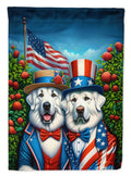 All American Great Pyrenees House Flag 28x40 Porch Sleeve Pole Decorative Outside Yard Banner Artwork Wall Hanging, Polyester