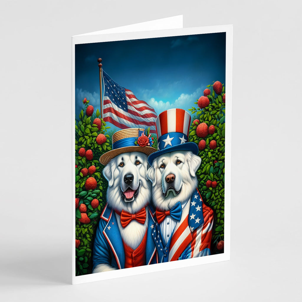 All American Great Pyrenees Greeting Cards Pack of 8 Blank Cards with Envelopes Whimsical A7 Size 5x7