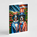 All American Greater Swiss Mountain Dog Greeting Cards Pack of 8 Blank Cards with Envelopes Whimsical A7 Size 5x7