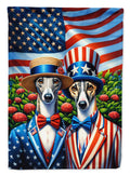 All American Greyhound House Flag 28x40 Porch Sleeve Pole Decorative Outside Yard Banner Artwork Wall Hanging, Polyester