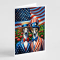 All American Greyhound Greeting Cards Pack of 8 Blank Cards with Envelopes Whimsical A7 Size 5x7