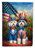 All American Havanese House Flag 28x40 Porch Sleeve Pole Decorative Outside Yard Banner Artwork Wall Hanging, Polyester