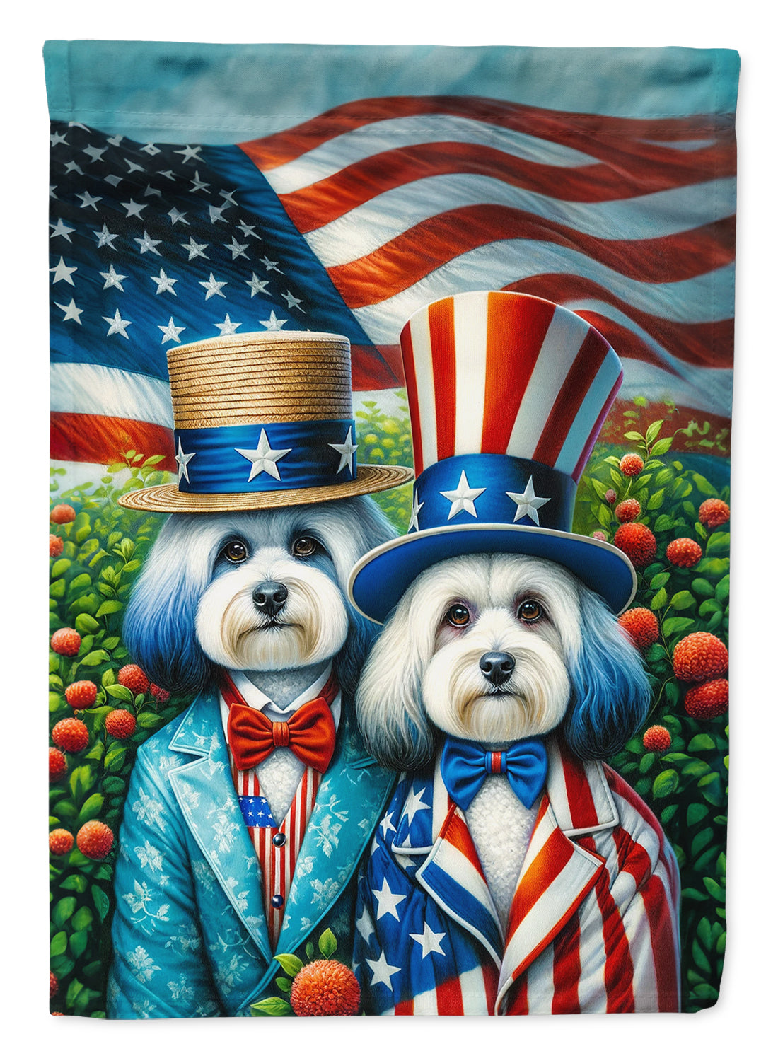 All American Havanese House Flag 28x40 Porch Sleeve Pole Decorative Outside Yard Banner Artwork Wall Hanging, Polyester