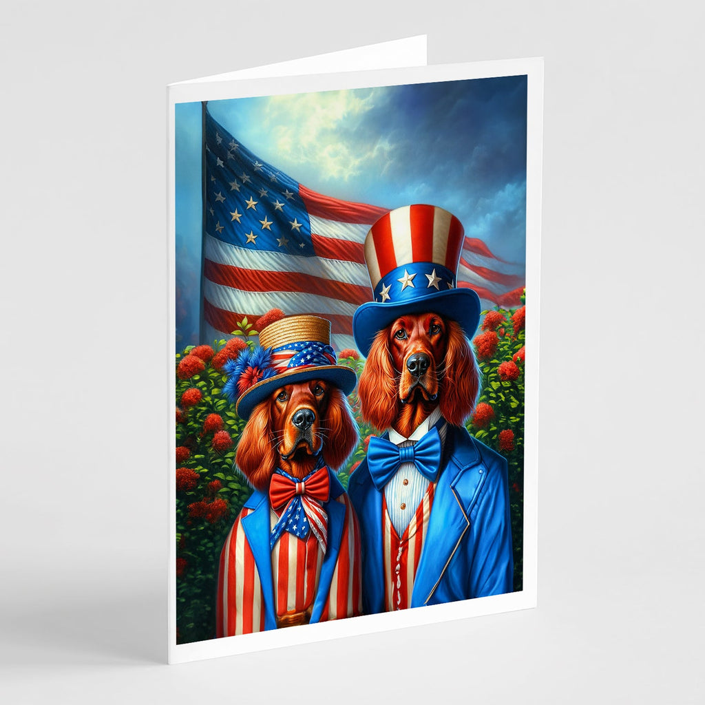 All American Irish Setter Greeting Cards Pack of 8 Blank Cards with Envelopes Whimsical A7 Size 5x7