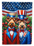 All American Irish Terrier House Flag 28x40 Porch Sleeve Pole Decorative Outside Yard Banner Artwork Wall Hanging, Polyester