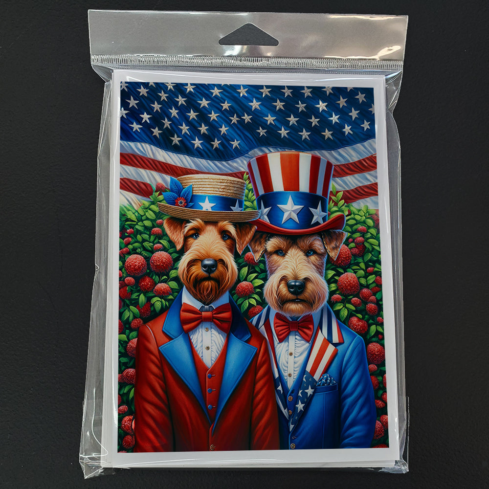 All American Irish Terrier Greeting Cards Pack of 8 Blank Cards with Envelopes Whimsical A7 Size 5x7