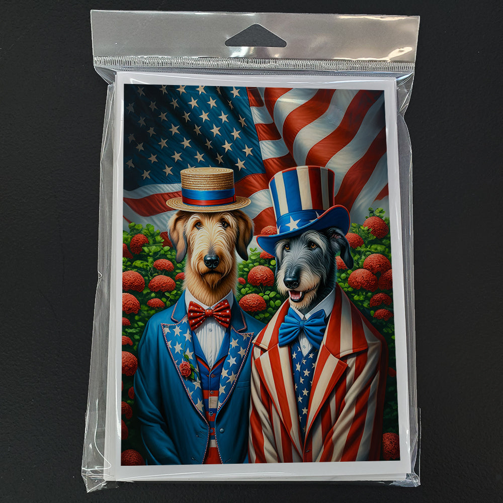 All American Irish Wolfhound Greeting Cards Pack of 8 Blank Cards with Envelopes Whimsical A7 Size 5x7