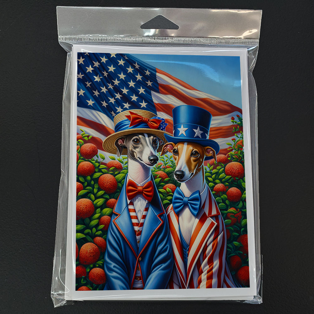 All American Italian Greyhound Greeting Cards Pack of 8 Blank Cards with Envelopes Whimsical A7 Size 5x7