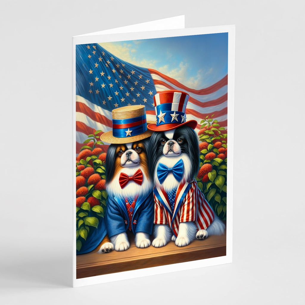 All American Japanese Chin Greeting Cards Pack of 8 Blank Cards with Envelopes Whimsical A7 Size 5x7