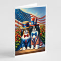 All American Japanese Chin Greeting Cards Pack of 8 Blank Cards with Envelopes Whimsical A7 Size 5x7