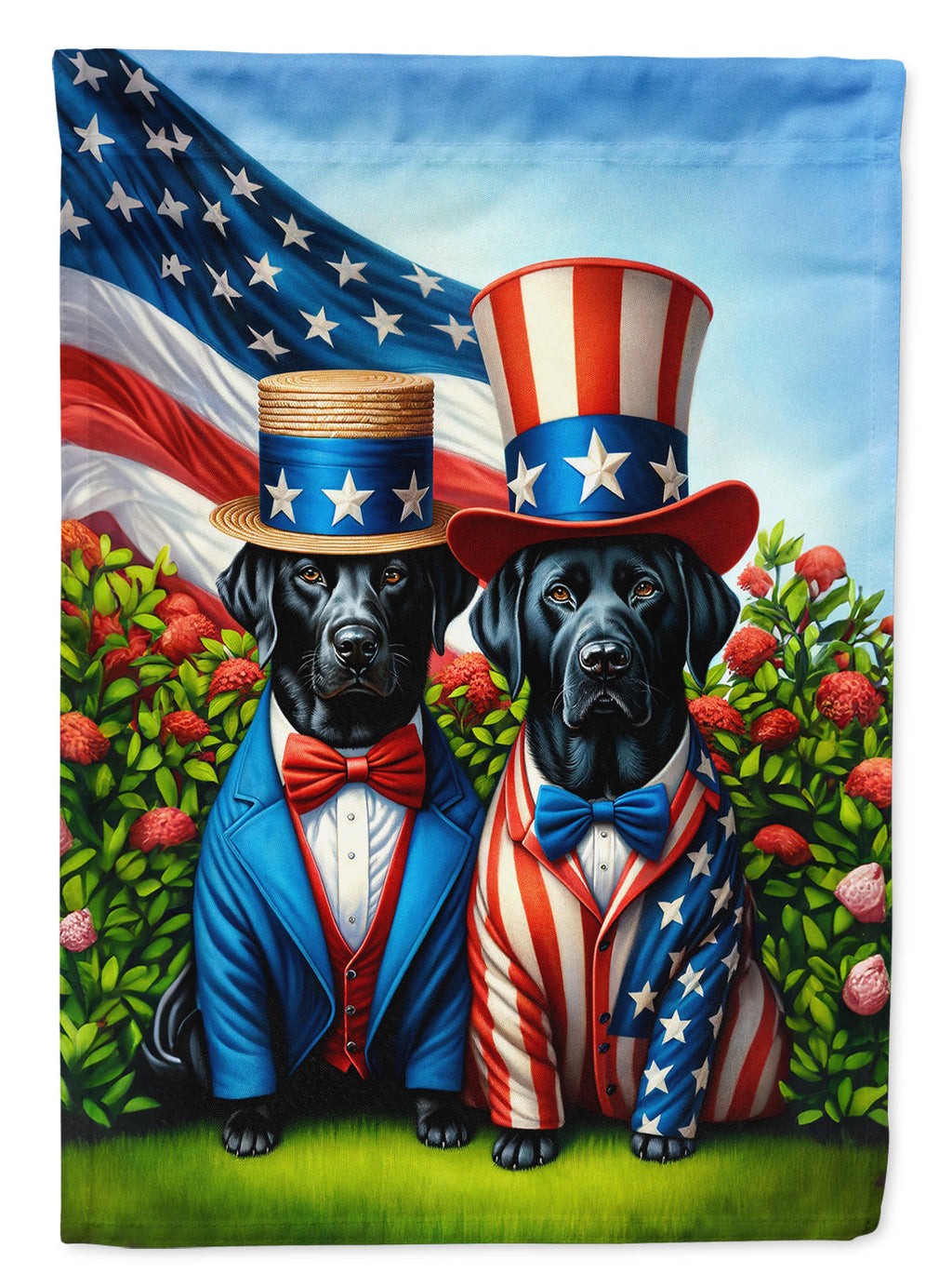 All American Labrador Retriever House Flag 28x40 Porch Sleeve Pole Decorative Outside Yard Banner Artwork Wall Hanging, Polyester