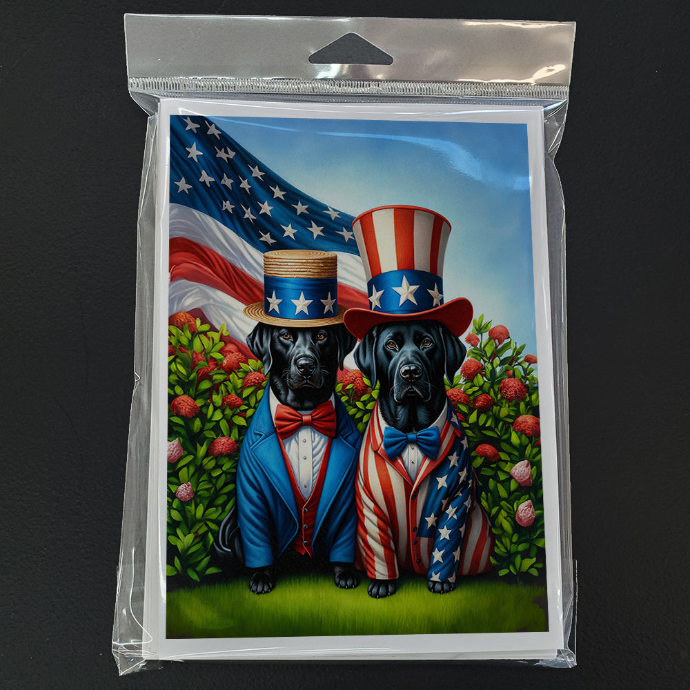 All American Labrador Retriever Greeting Cards Pack of 8 Blank Cards with Envelopes Whimsical A7 Size 5x7