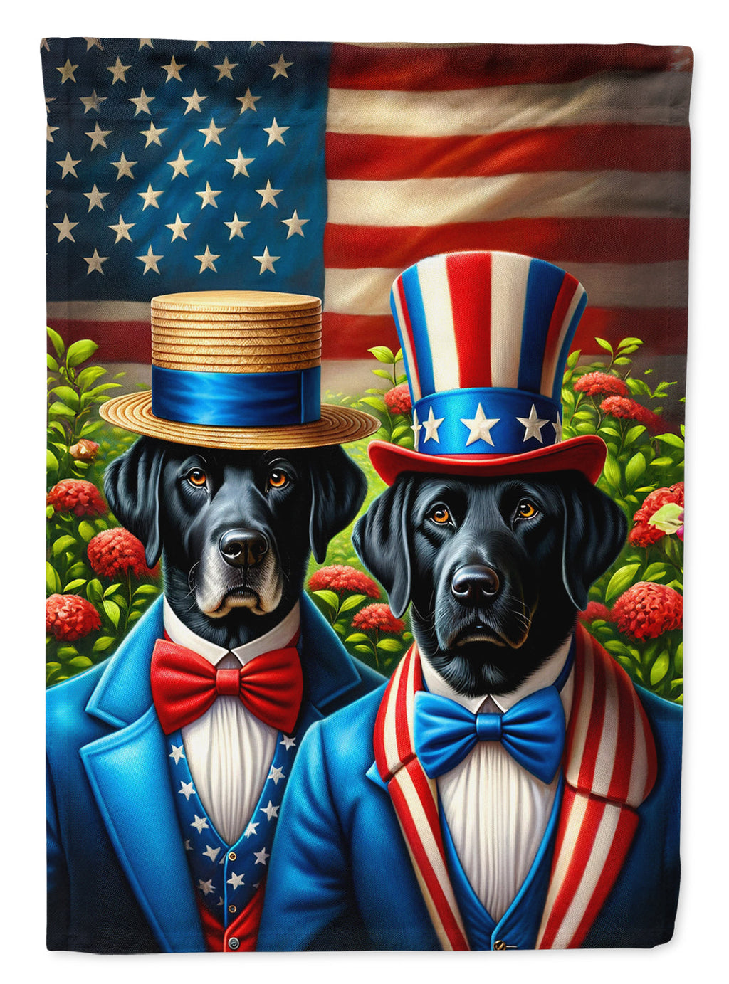 All American Labrador Retriever House Flag 28x40 Porch Sleeve Pole Decorative Outside Yard Banner Artwork Wall Hanging, Polyester