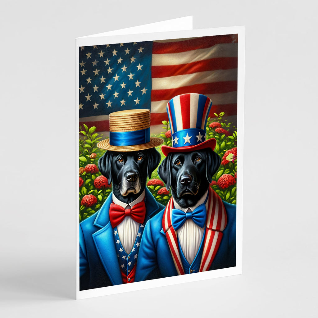 All American Labrador Retriever Greeting Cards Pack of 8 Blank Cards with Envelopes Whimsical A7 Size 5x7