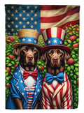 All American Labrador Retriever House Flag 28x40 Porch Sleeve Pole Decorative Outside Yard Banner Artwork Wall Hanging, Polyester