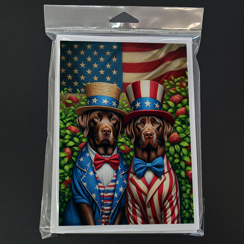 All American Labrador Retriever Greeting Cards Pack of 8 Blank Cards with Envelopes Whimsical A7 Size 5x7