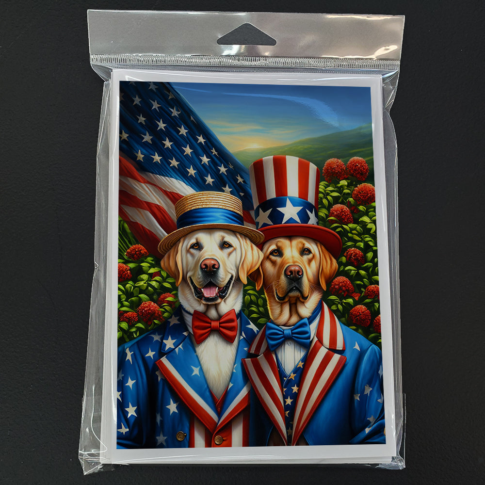 All American Labrador Retriever Greeting Cards Pack of 8 Blank Cards with Envelopes Whimsical A7 Size 5x7