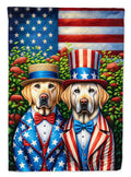 All American Labrador Retriever House Flag 28x40 Porch Sleeve Pole Decorative Outside Yard Banner Artwork Wall Hanging, Polyester