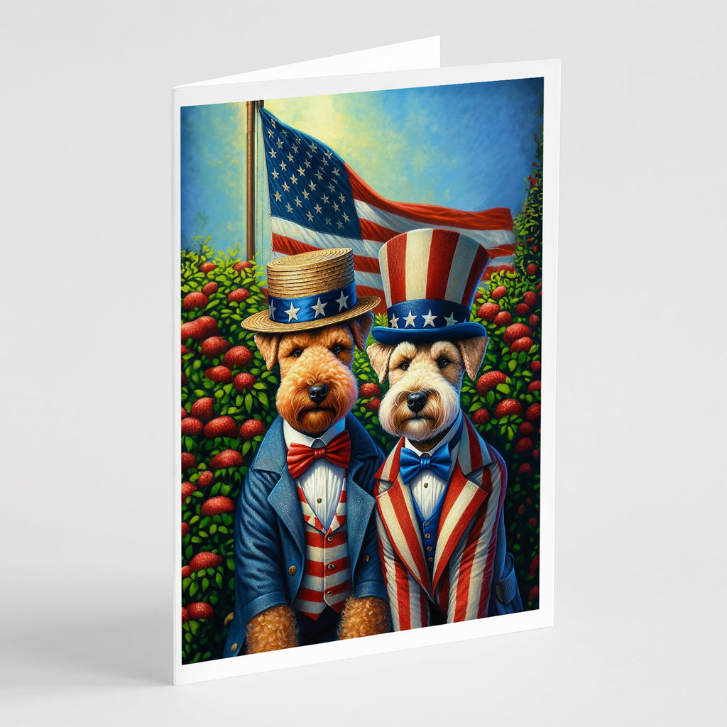 All American Lakeland Terrier Greeting Cards Pack of 8 Blank Cards with Envelopes Whimsical A7 Size 5x7