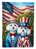 All American Maltese House Flag 28x40 Porch Sleeve Pole Decorative Outside Yard Banner Artwork Wall Hanging, Polyester