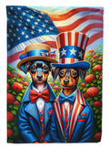 All American Miniature Pinscher House Flag 28x40 Porch Sleeve Pole Decorative Outside Yard Banner Artwork Wall Hanging, Polyester