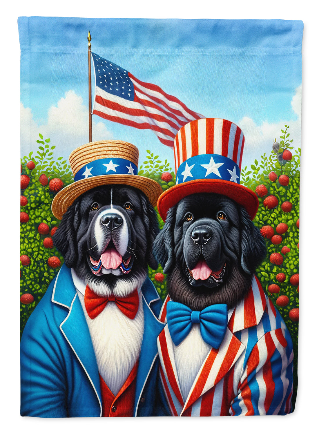 All American Newfoundland House Flag 28x40 Porch Sleeve Pole Decorative Outside Yard Banner Artwork Wall Hanging, Polyester