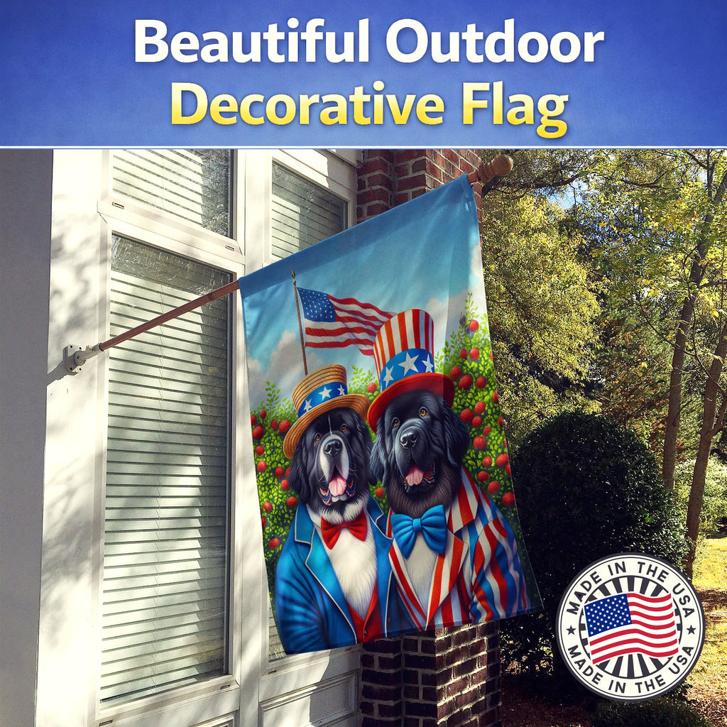 All American Newfoundland House Flag 28x40 Porch Sleeve Pole Decorative Outside Yard Banner Artwork Wall Hanging, Polyester