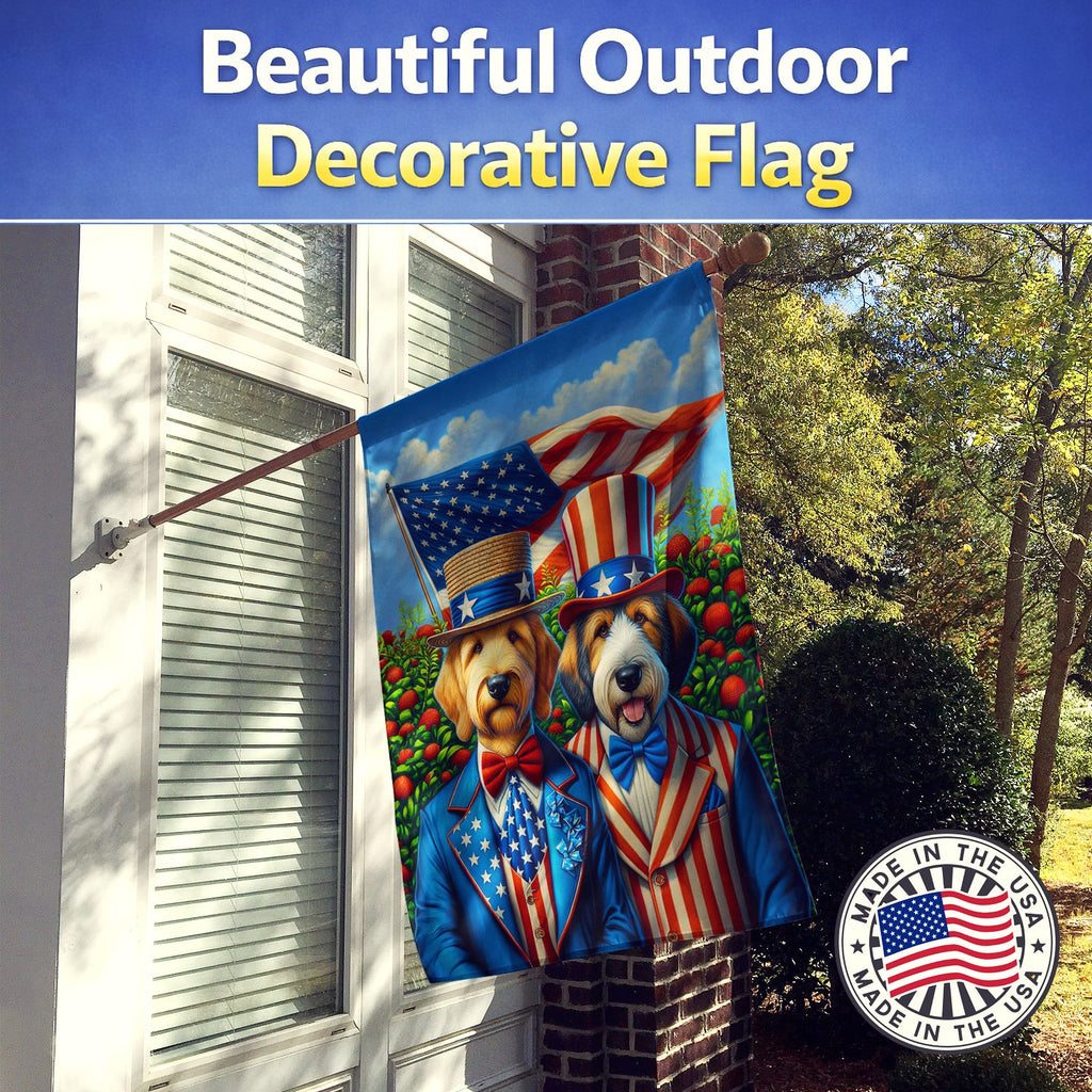 All American Otterhound House Flag 28x40 Porch Sleeve Pole Decorative Outside Yard Banner Artwork Wall Hanging, Polyester