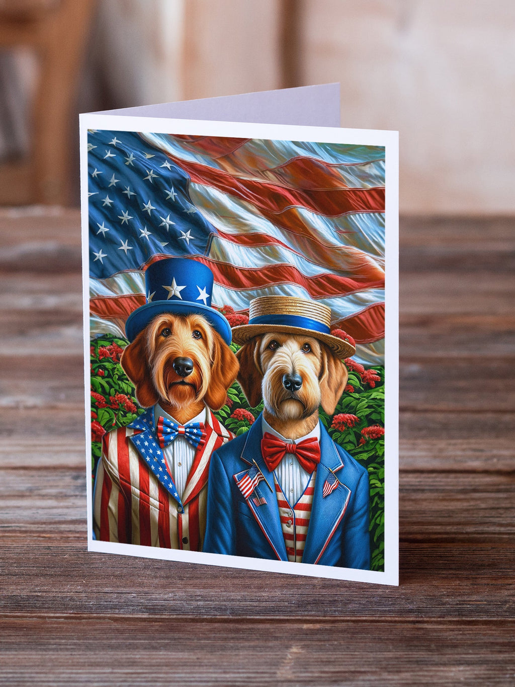 All American Otterhound Greeting Cards Pack of 8 Blank Cards with Envelopes Whimsical A7 Size 5x7