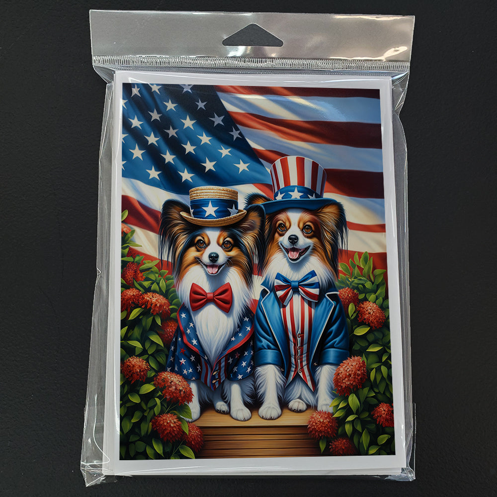 All American Papillon Greeting Cards Pack of 8 Blank Cards with Envelopes Whimsical A7 Size 5x7