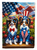 All American Papillon House Flag 28x40 Porch Sleeve Pole Decorative Outside Yard Banner Artwork Wall Hanging, Polyester