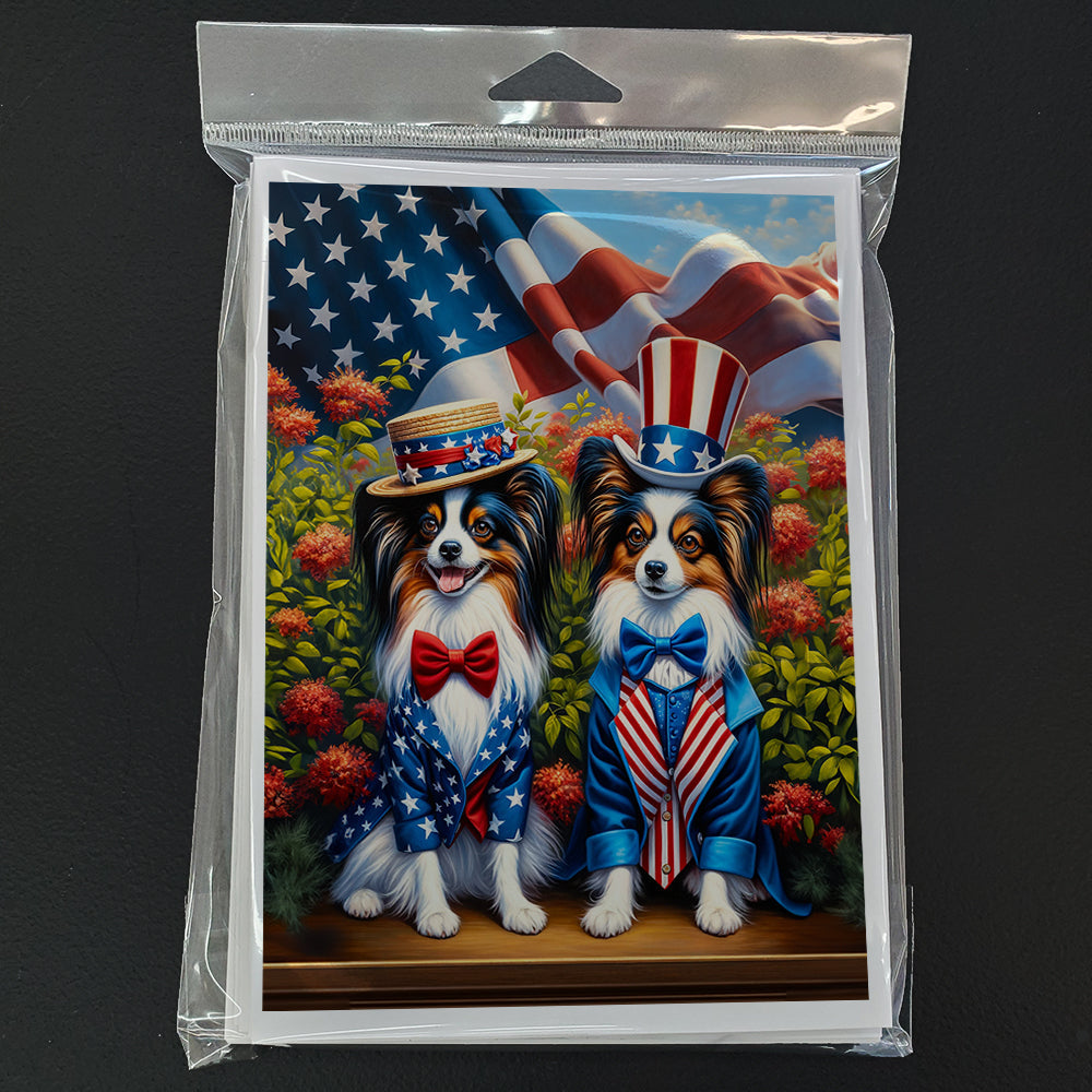 All American Papillon Greeting Cards Pack of 8 Blank Cards with Envelopes Whimsical A7 Size 5x7