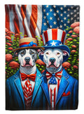 All American Pit Bull Terrier House Flag 28x40 Porch Sleeve Pole Decorative Outside Yard Banner Artwork Wall Hanging, Polyester
