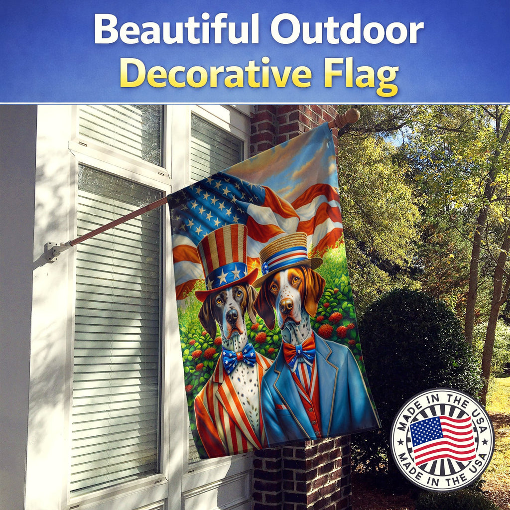 All American Pointer House Flag 28x40 Porch Sleeve Pole Decorative Outside Yard Banner Artwork Wall Hanging, Polyester