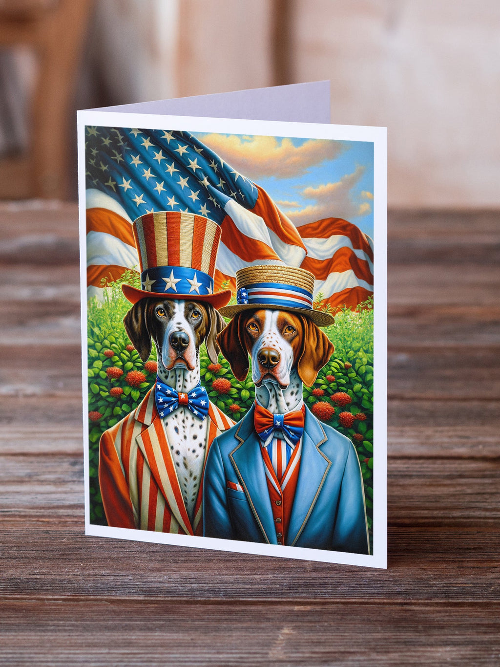 All American Pointer Greeting Cards Pack of 8 Blank Cards with Envelopes Whimsical A7 Size 5x7