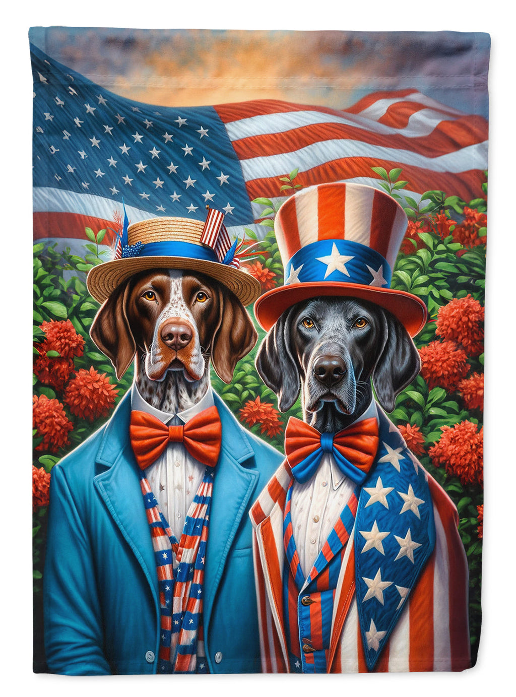 All American Pointer House Flag 28x40 Porch Sleeve Pole Decorative Outside Yard Banner Artwork Wall Hanging, Polyester