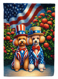 All American Poodle House Flag 28x40 Porch Sleeve Pole Decorative Outside Yard Banner Artwork Wall Hanging, Polyester