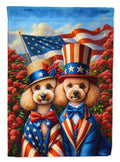 All American Poodle House Flag 28x40 Porch Sleeve Pole Decorative Outside Yard Banner Artwork Wall Hanging, Polyester
