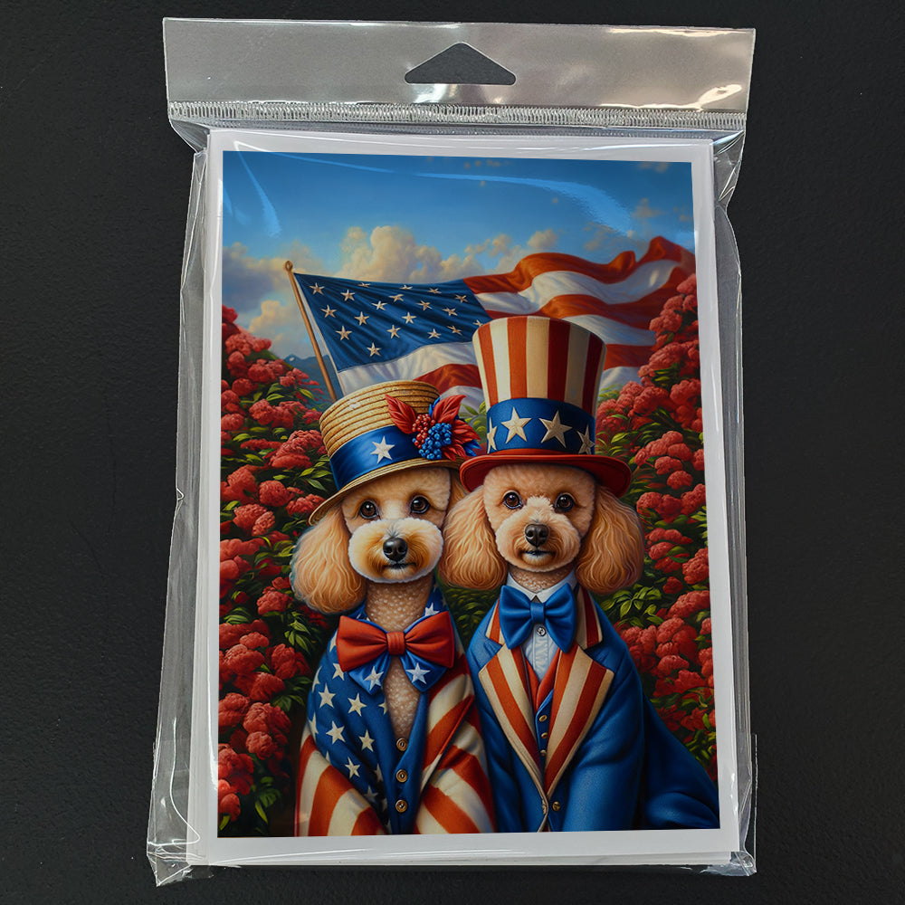 All American Poodle Greeting Cards Pack of 8 Blank Cards with Envelopes Whimsical A7 Size 5x7