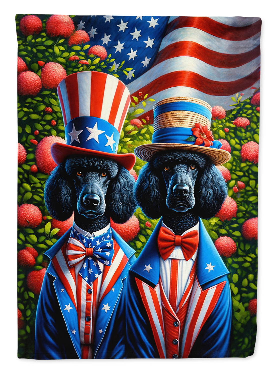 All American Poodle House Flag 28x40 Porch Sleeve Pole Decorative Outside Yard Banner Artwork Wall Hanging, Polyester