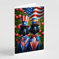 All American Poodle Greeting Cards Pack of 8 Blank Cards with Envelopes Whimsical A7 Size 5x7