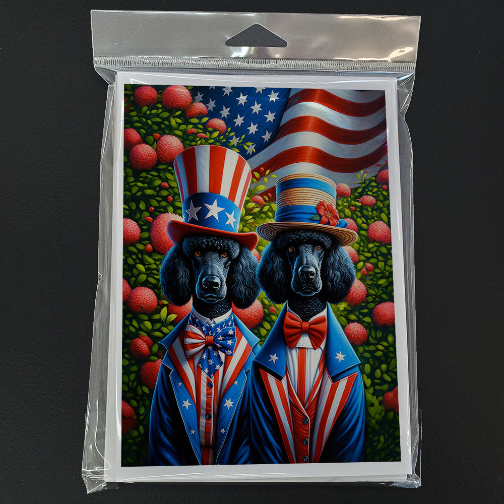 All American Poodle Greeting Cards Pack of 8 Blank Cards with Envelopes Whimsical A7 Size 5x7