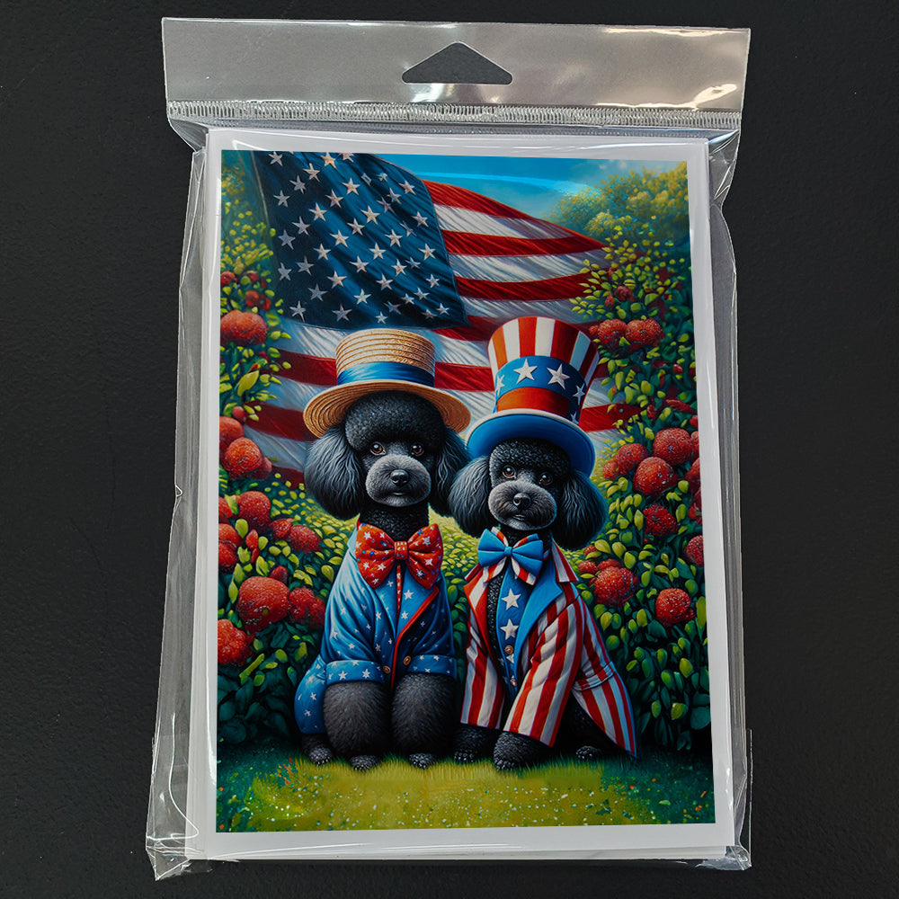 All American Poodle Greeting Cards Pack of 8 Blank Cards with Envelopes Whimsical A7 Size 5x7