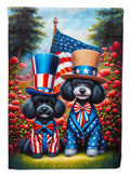 All American Poodle House Flag 28x40 Porch Sleeve Pole Decorative Outside Yard Banner Artwork Wall Hanging, Polyester