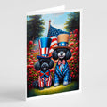 All American Poodle Greeting Cards Pack of 8 Blank Cards with Envelopes Whimsical A7 Size 5x7