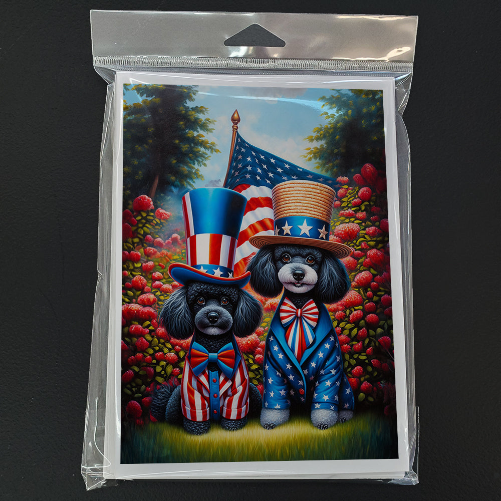 All American Poodle Greeting Cards Pack of 8 Blank Cards with Envelopes Whimsical A7 Size 5x7
