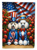 All American Poodle House Flag 28x40 Porch Sleeve Pole Decorative Outside Yard Banner Artwork Wall Hanging, Polyester
