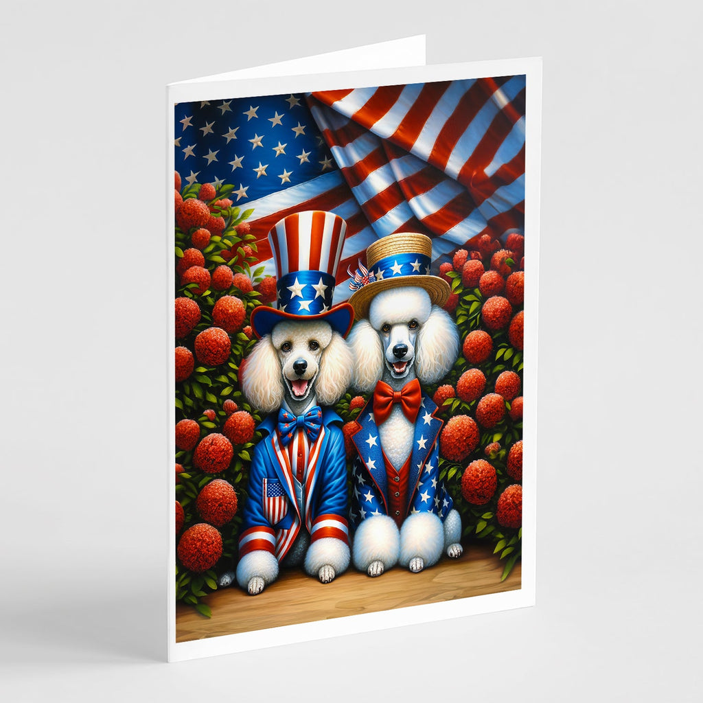 All American Poodle Greeting Cards Pack of 8 Blank Cards with Envelopes Whimsical A7 Size 5x7