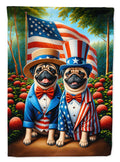 All American Pug House Flag 28x40 Porch Sleeve Pole Decorative Outside Yard Banner Artwork Wall Hanging, Polyester